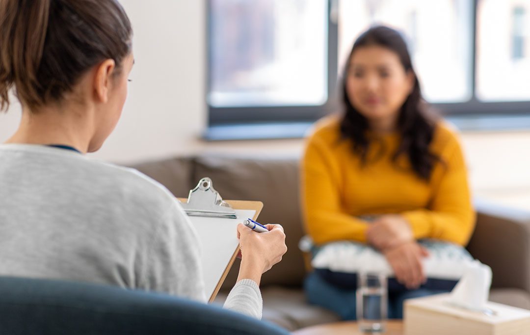 woman talking with a provider